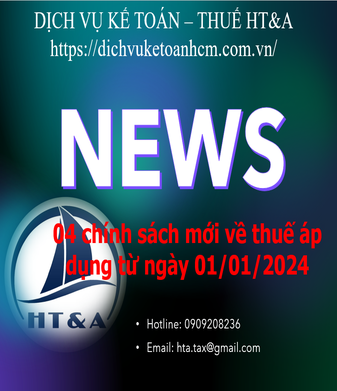 04 chính sách mới về thuế áp dụng từ ngày 01/01/2024